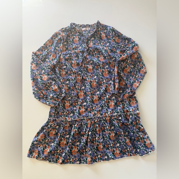 Amazon-Women’s Long Sleeve-Floral-Dress-Boho-Casual-Tunic-Ruffle-Swing-Mini-M - Picture 9 of 9